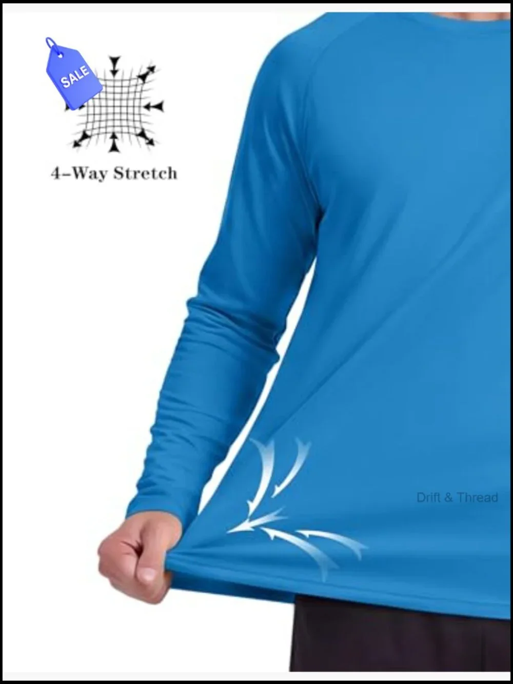 Men's UPF 50+ Rash Guard Long Sleeve Sun Protection Shirt for Hiking Fishing
